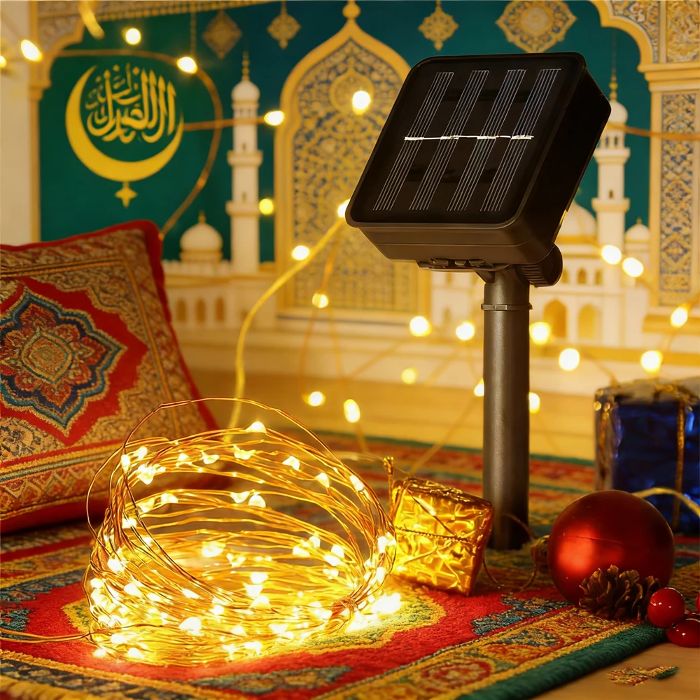 Светодиодная гирлянда на солнечных батареях для Дня матери и Ид Мубарак, 8 режимов, медная проволока, для украшения сада и свадебного декора
Светодиодная гирлянда на солнечных батареях для Дня матери и Ид Мубарак, 8 режимов, медная проволока, для украшения сада и свадебного декора