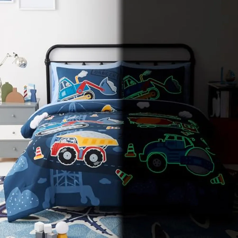 Comforter Set - 7 Pieces Bedding Sets for Boys Teen Glow in The Dark Truck Tractor Excavator Bed in A Bag with Sheets
Comforter Set - 7 Pieces Bedding Sets for Boys Teen Glow in The Dark Truck Tractor Excavator Bed in A Bag with Sheets
