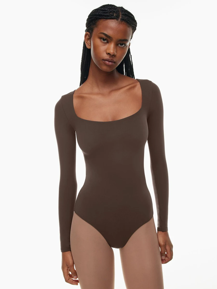 Spring Street Style Long Sleeve One-Piece Women's T-Shirt with Chest Pad Square Collar Underwear Bottoms Casual Fashion
Spring Street Style Long Sleeve One-Piece Women's T-Shirt with Chest Pad Square Collar Underwear Bottoms Casual Fashion