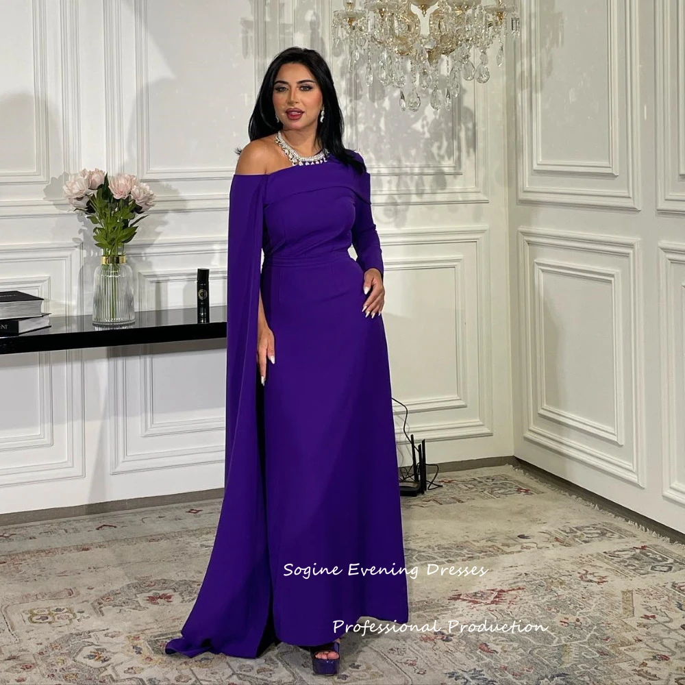 Off Shoulder Crepe Evening Dresses with Long Shawl Purple Prom Dress Bare Neck for Sexy Women Formal Cocktail Party Custom
Off Shoulder Crepe Evening Dresses with Long Shawl Purple Prom Dress Bare Neck for Sexy Women Formal Cocktail Party Custom