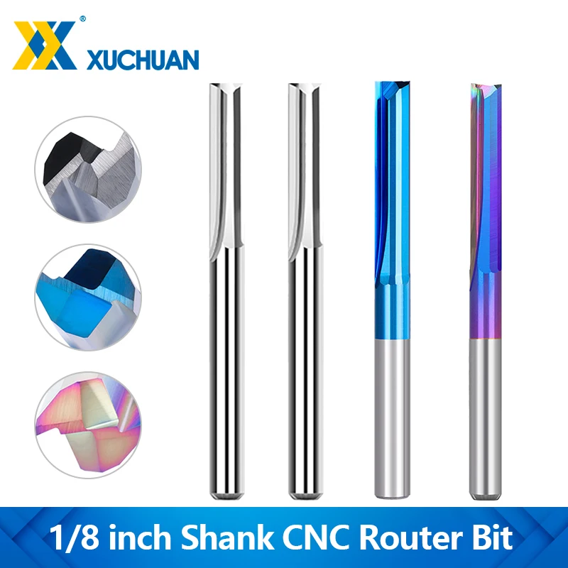 10PCS 2 Flute Straight Milling Cutter 3.175mm Shank CNC Router Bit For Wood MDF Plastic 4-32mm Nano Blue Coated Carbide End Mill
10PCS 2 Flute Straight Milling Cutter 3.175mm Shank CNC Router Bit For Wood MDF Plastic 4-32mm Nano Blue Coated Carbide End Mill