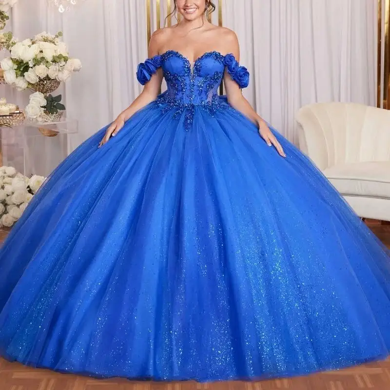 Customized Royal Blue Shiny Customized Blue Quinceanera Dresses Beading Crystal Bow Tull Party Birthday Vestidos De 15 Magnifice
Customized Royal Blue Shiny Customized Blue Quinceanera Dresses Beading Crystal Bow Tull Party Birthday Vestidos De 15 Magnifice