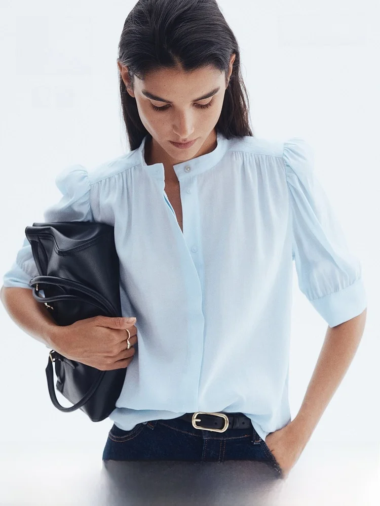 H&M Women's Shirt Summer Elegance Intellectual Style Mid-Sleeve Fashion Bubble Sleeve Top Casual Style Pure Color Polyester B...
H&M Women's Shirt Summer Elegance Intellectual Style Mid-Sleeve Fashion Bubble Sleeve Top Casual Style Pure Color Polyester B...
