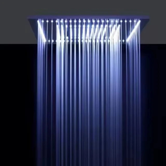 LED Rainfall Brass Shower Head Ceiling Mounted Square Bathroom Showerhead for Apartment Home
LED Rainfall Brass Shower Head Ceiling Mounted Square Bathroom Showerhead for Apartment Home