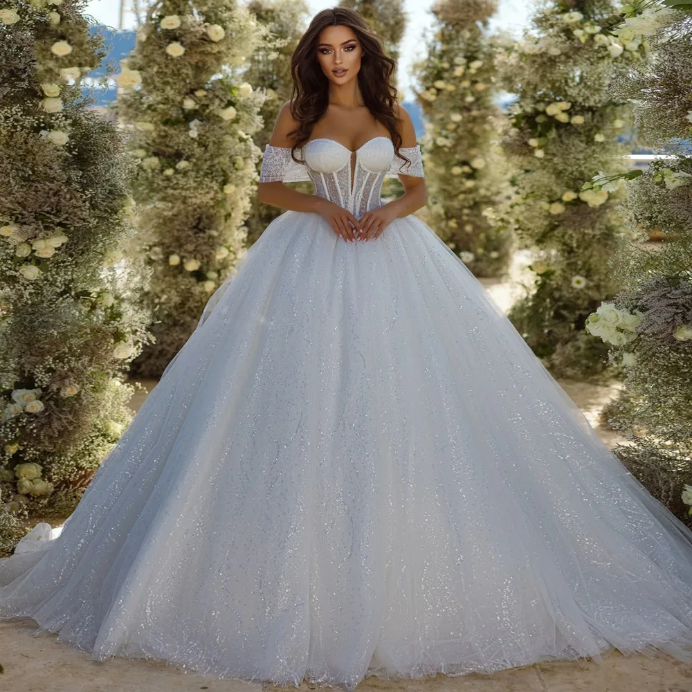 2025 Wedding Dress Arabic Aso Ebi Bling Lace Off The Shoulder Sweetheart Tulle Bridal Gown Customized Vestidos De Novia
2025 Wedding Dress Arabic Aso Ebi Bling Lace Off The Shoulder Sweetheart Tulle Bridal Gown Customized Vestidos De Novia