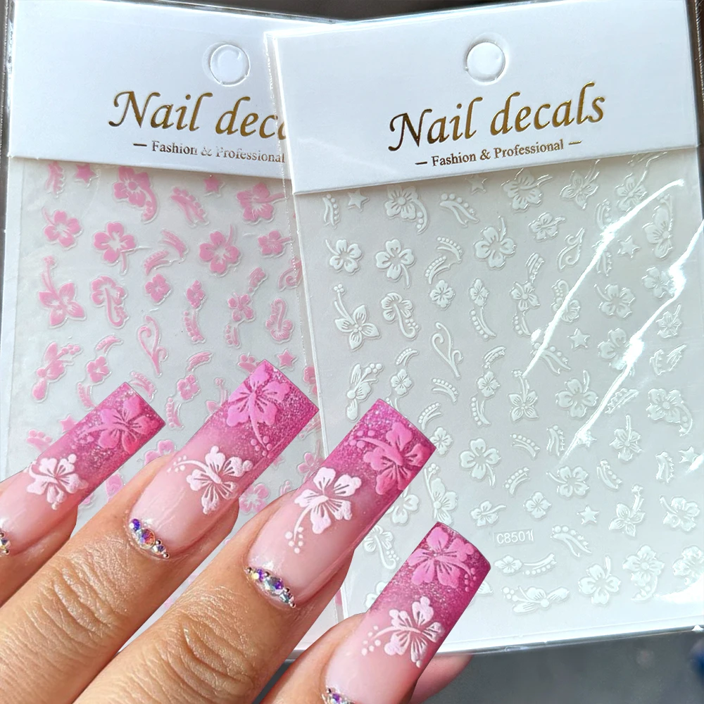 3D Hibiscus Flower Nail Art Sticker 10*8cm Beautiful Floral Hibiscus #White #Pink Nail Decal Summer Adhesive Manicure Decoration
3D Hibiscus Flower Nail Art Sticker 10*8cm Beautiful Floral Hibiscus #White #Pink Nail Decal Summer Adhesive Manicure Decoration