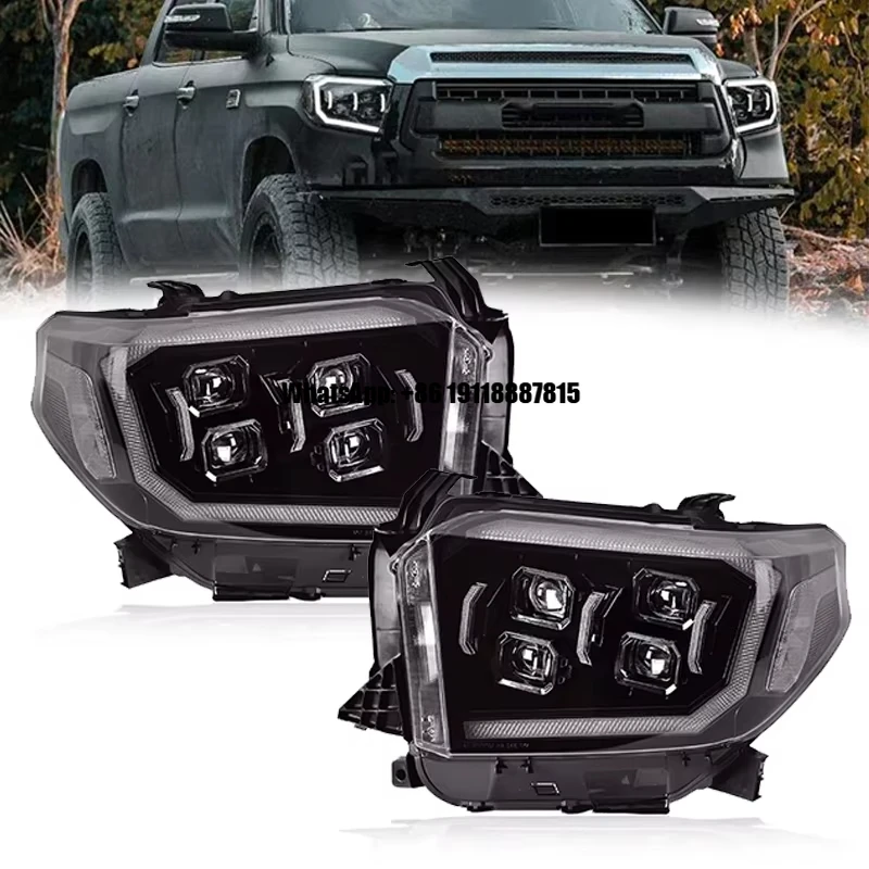 Автомобильные фары FT для Toyota Tundra 2014-2020: 4-линзовые светодиодные проекционные фары с дневными ходовыми огнями, автомобильные аксессуары
Автомобильные фары FT для Toyota Tundra 2014-2020: 4-линзовые светодиодные проекционные фары с дневными ходовыми огнями, автомобильные аксессуары