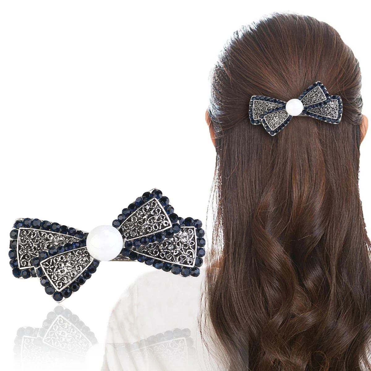 Beaded Hair Bow Clip Ponytail Holder Clips Decorative Beaded Hair Barrette Duckbill Shape Women Ponytail Clip Accessories
Beaded Hair Bow Clip Ponytail Holder Clips Decorative Beaded Hair Barrette Duckbill Shape Women Ponytail Clip Accessories