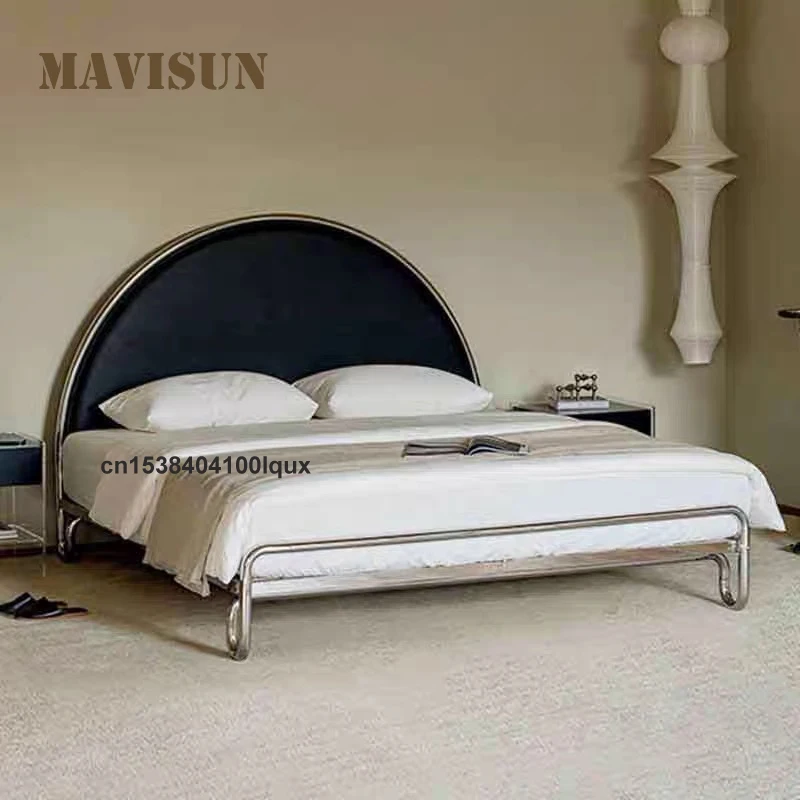 Industrial Style Double Bed Bedroom Leather Bed 2 People Designer Bed Frame Custom Home Furniture Apartment Minimalist Bed Base
Industrial Style Double Bed Bedroom Leather Bed 2 People Designer Bed Frame Custom Home Furniture Apartment Minimalist Bed Base