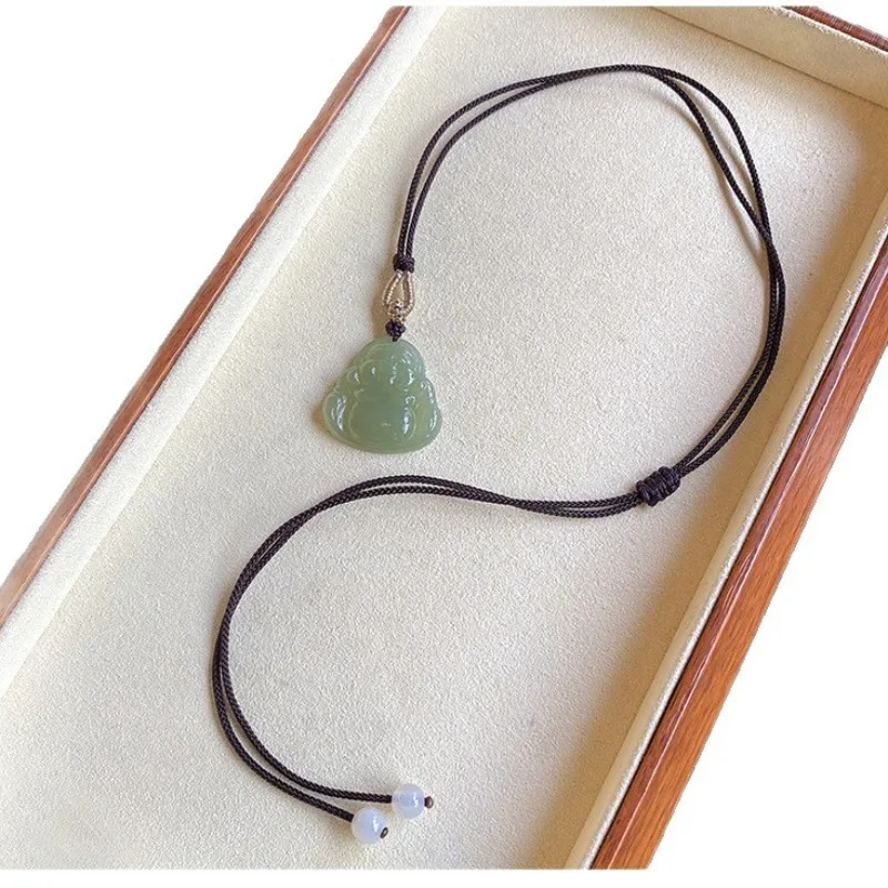 Natural Hetian Jade Maitreya Buddha Pendant Hand Woven Jade Necklace for Women Lucky Amulet Gifts
Natural Hetian Jade Maitreya Buddha Pendant Hand Woven Jade Necklace for Women Lucky Amulet Gifts