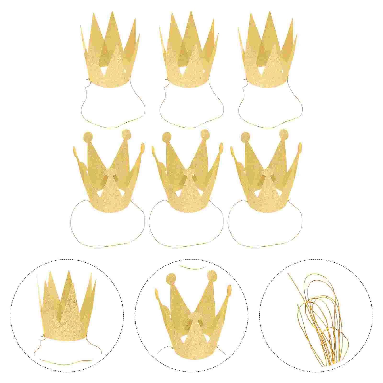 6 PCS Glitter Paper Birthday Crowns Decor Dress up Supplies Kids Decorations Prop Party
6 PCS Glitter Paper Birthday Crowns Decor Dress up Supplies Kids Decorations Prop Party