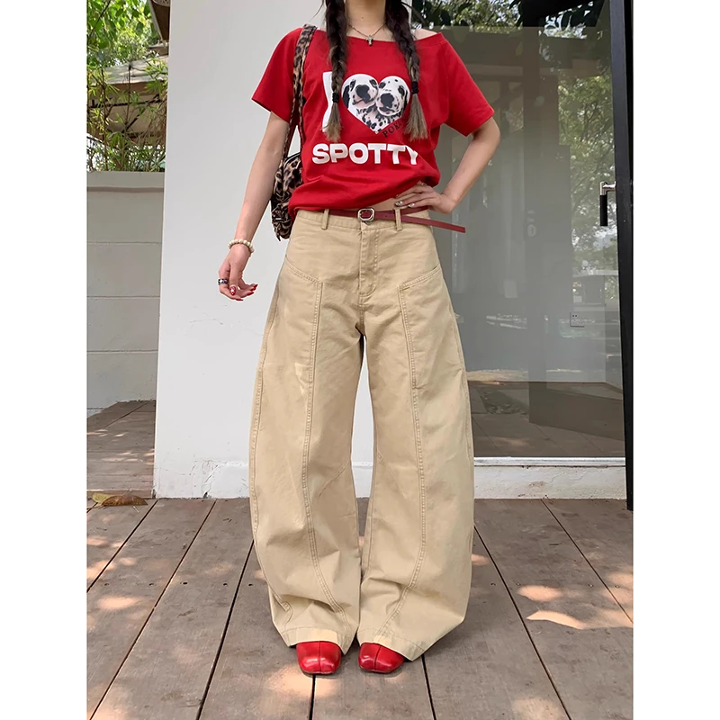 ZHIZOU Women's Y2k Baggy Khaki Jeans Harajuku Japanese 2000s Style Denim Trousers American Vintage Jean Pants Trashy Clothes
ZHIZOU Women's Y2k Baggy Khaki Jeans Harajuku Japanese 2000s Style Denim Trousers American Vintage Jean Pants Trashy Clothes