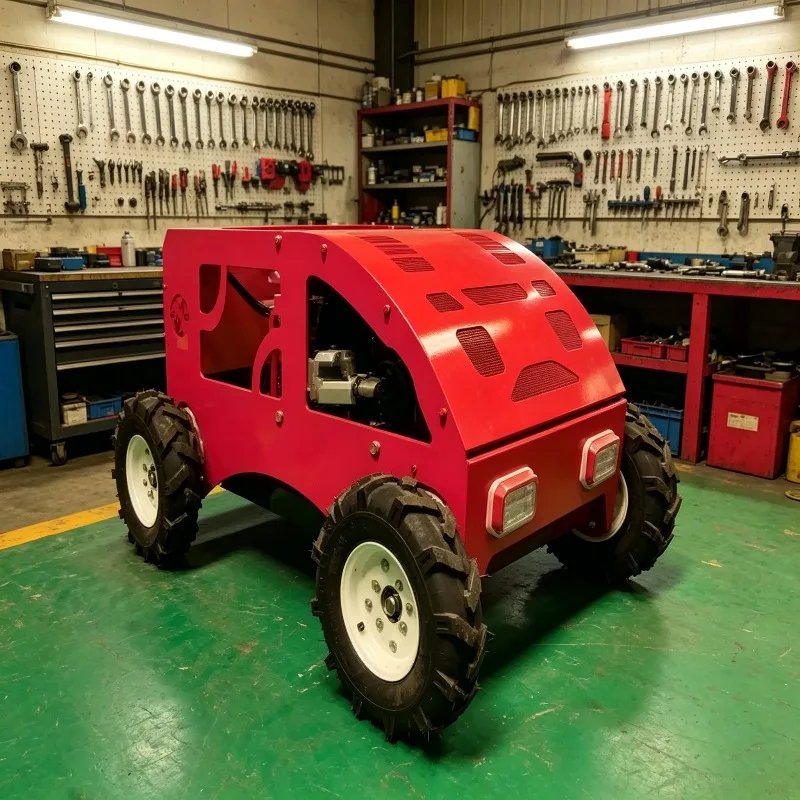 Remote Control Robot Grass Cutting Machine | 7.5HP Crawler Lawn Mower for Slope | Automatic Garden Mower Available Factory Price
Remote Control Robot Grass Cutting Machine | 7.5HP Crawler Lawn Mower for Slope | Automatic Garden Mower Available Factory Price