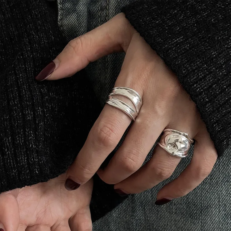 VENTFILLE 925 Sterling Silve Irregular Ring for Women Girl Liquid Lava Hollowing Out Wide Hip Hop Jewelry Gift Dropshipping
VENTFILLE 925 Sterling Silve Irregular Ring for Women Girl Liquid Lava Hollowing Out Wide Hip Hop Jewelry Gift Dropshipping