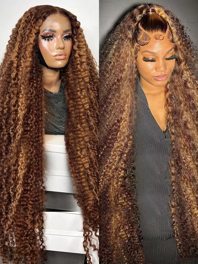4/27 Highlight Honey Brown Curly Transparent HD 13x4 Lace Frontal Human Hair Wig Ombre 13x6 Lace Front Deep Water Wave Full Wigs
4/27 Highlight Honey Brown Curly Transparent HD 13x4 Lace Frontal Human Hair Wig Ombre 13x6 Lace Front Deep Water Wave Full Wigs