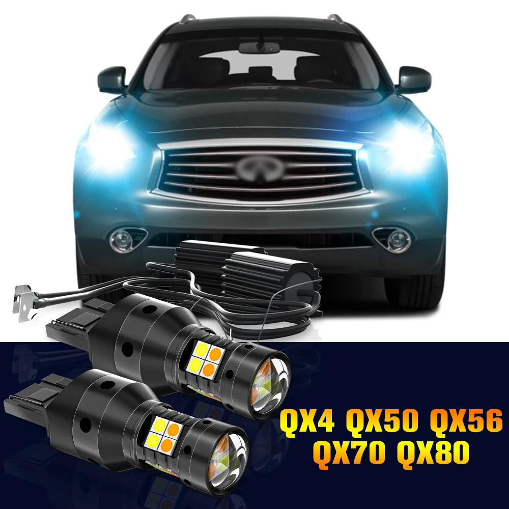 2pcs LED Dual Mode Turn Signal+Daytime Running Light DRL Lamp For Infiniti QX4 QX50 QX56 QX70 QX80 2013 2014 2015 Accessories
2pcs LED Dual Mode Turn Signal+Daytime Running Light DRL Lamp For Infiniti QX4 QX50 QX56 QX70 QX80 2013 2014 2015 Accessories