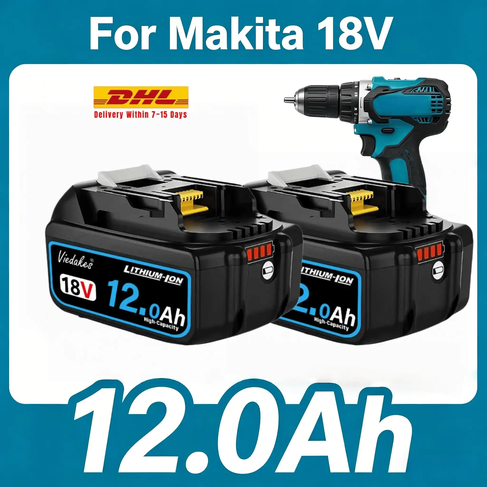 For Makita 18V Battery 12.0Ah LXT For DTD172 DDF484 HR182 Cordless Drill 18V Replacement Tool Battery
For Makita 18V Battery 12.0Ah LXT For DTD172 DDF484 HR182 Cordless Drill 18V Replacement Tool Battery