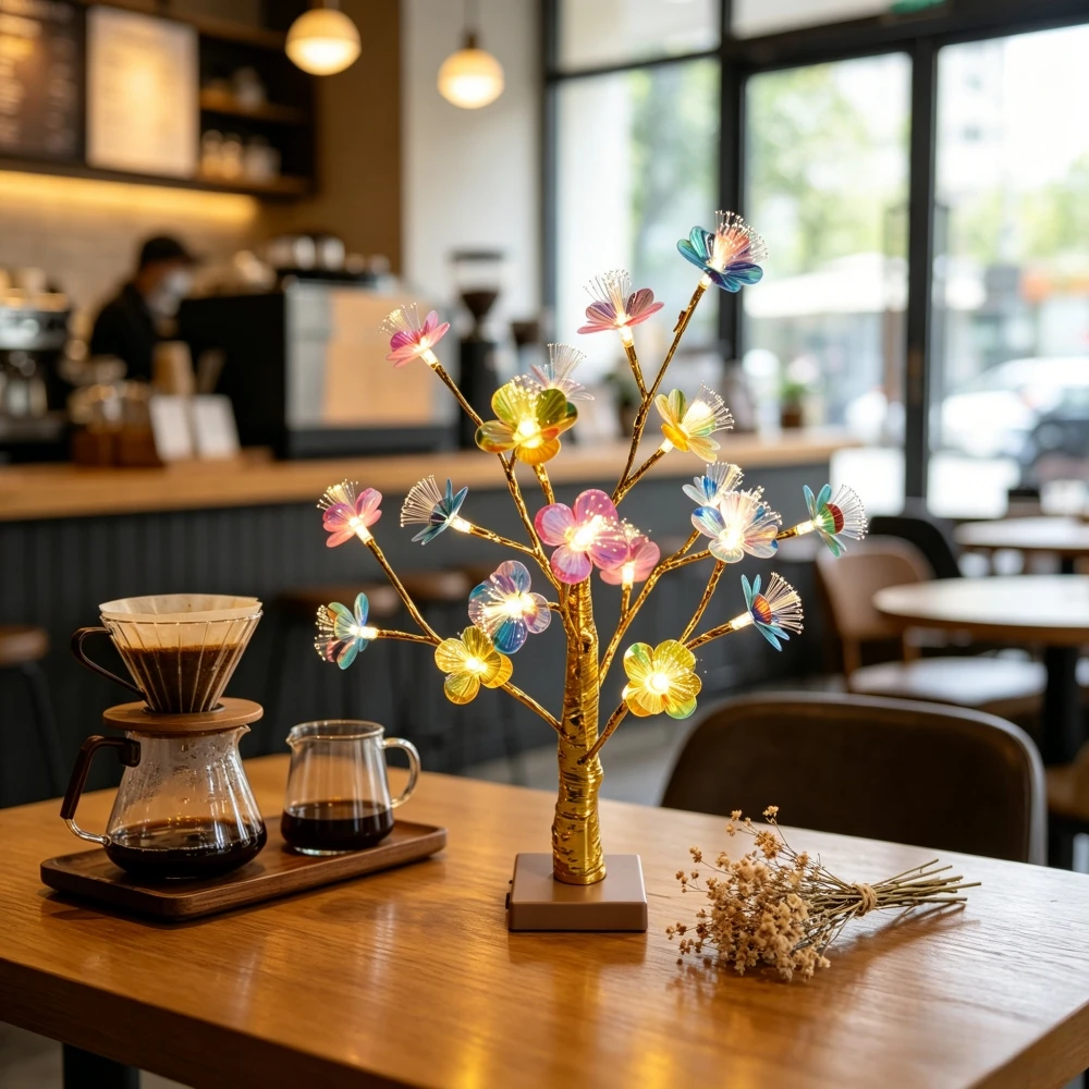 Fiber Optic Flower Bonsai Tree LED Table Lamp, Battery Powered Floral Desktop Night Light for Bedroom Desk Table Wedding Decor
Fiber Optic Flower Bonsai Tree LED Table Lamp, Battery Powered Floral Desktop Night Light for Bedroom Desk Table Wedding Decor