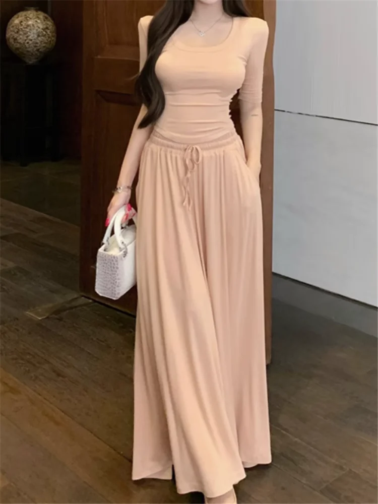 New Summer Holiday Maxi Dress Two Piece Sets O Neck Short Sleeve Short Slim T Shirt&A Line Long Skirt Vacation Seaside 2pc Suits
New Summer Holiday Maxi Dress Two Piece Sets O Neck Short Sleeve Short Slim T Shirt&A Line Long Skirt Vacation Seaside 2pc Suits