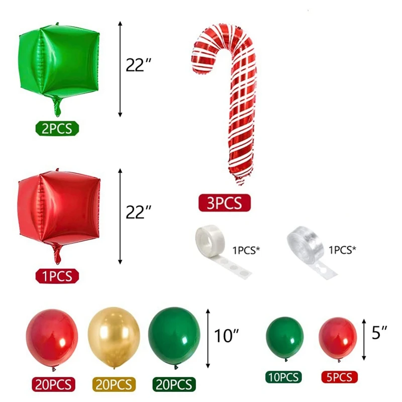 BalloonsChristmas Balloon Arch Green Gold Red Box Candy Balloons Garland Cone Explosion Star Foil Balloons
BalloonsChristmas Balloon Arch Green Gold Red Box Candy Balloons Garland Cone Explosion Star Foil Balloons