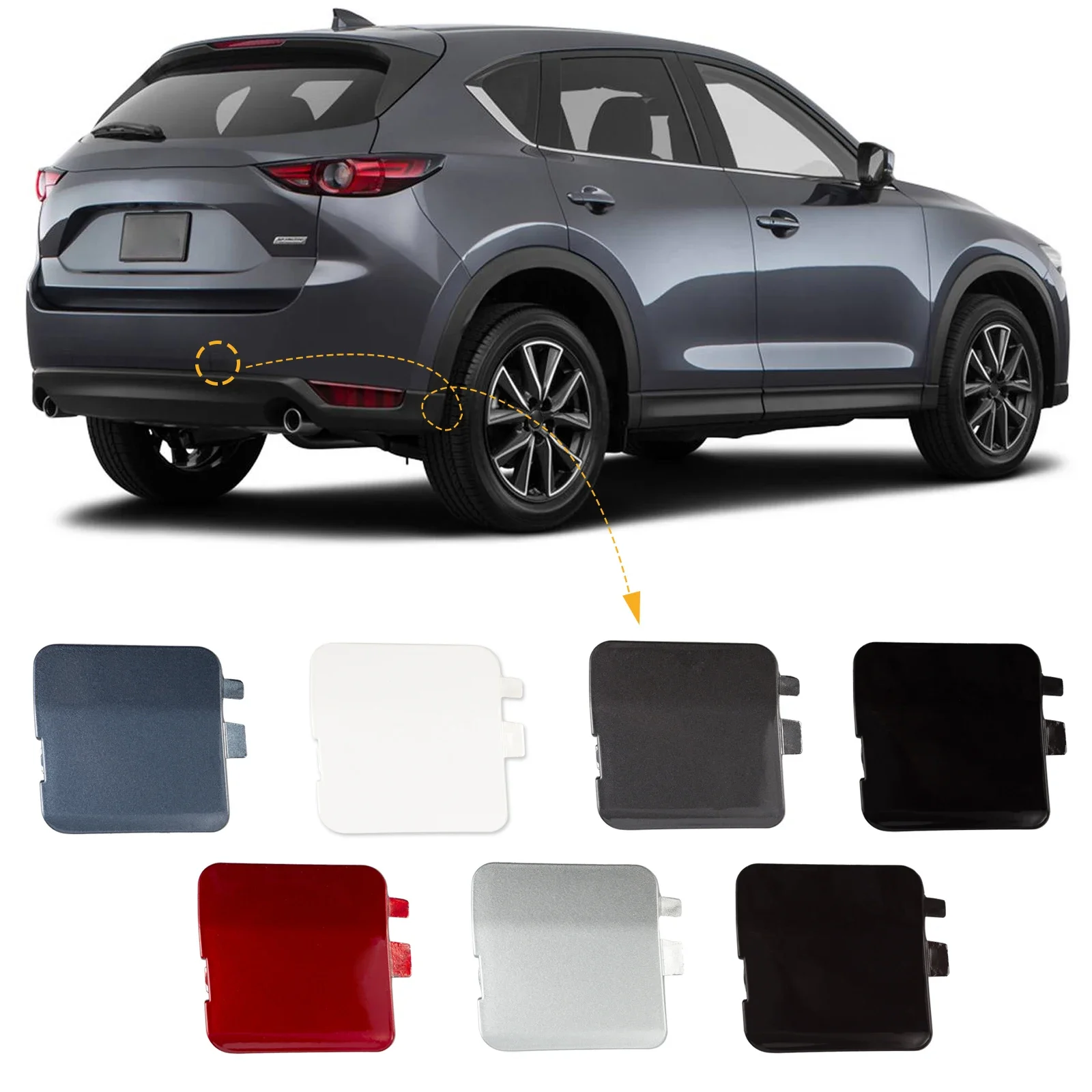 Rear Bumper Tow Hook Cap Towing Eye Cover For Mazda CX-5 2017-2021 KB8A50EK1BB KB8A-50EK1 Car Accessories
Rear Bumper Tow Hook Cap Towing Eye Cover For Mazda CX-5 2017-2021 KB8A50EK1BB KB8A-50EK1 Car Accessories