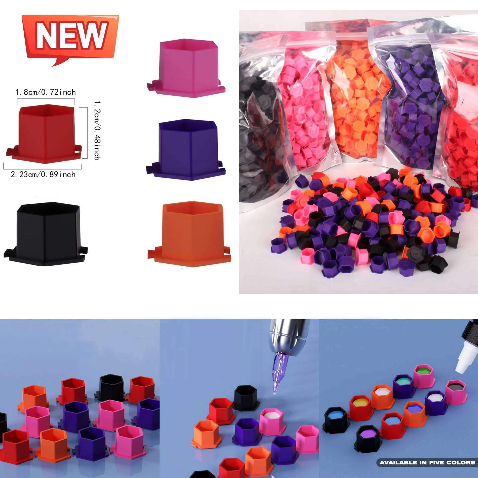 200Pcs DM Top Grade Silicone Tattoo Ink Pigment Caps Holder Permanent Makeup Cups Container Ink Caps for Tattoo kits Supplies
200Pcs DM Top Grade Silicone Tattoo Ink Pigment Caps Holder Permanent Makeup Cups Container Ink Caps for Tattoo kits Supplies