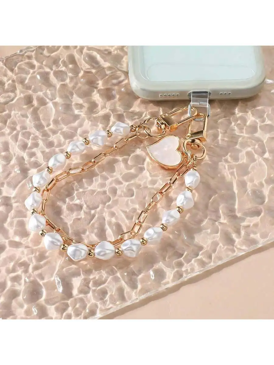 Double Beaded Phone Wrist Lanyard With Clip Pearl Style Anti Lost Strap For Women
Double Beaded Phone Wrist Lanyard With Clip Pearl Style Anti Lost Strap For Women