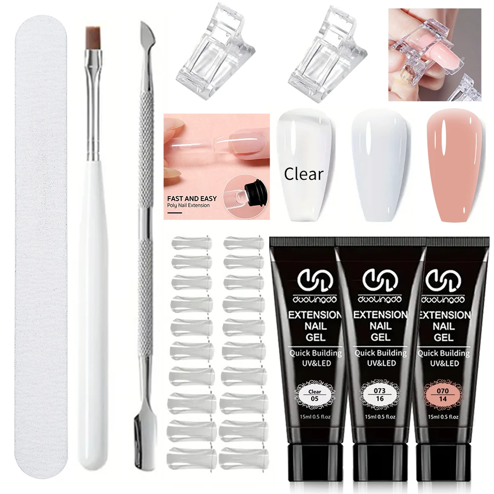 DOULINGDAI Poly Extension Gel Nail Set Clear White Pink Poly Nail Gel With Slip Solution Base Coat Top Coat French Manicure for Finger Art and Home DIY Need U V Lamp Curing
DOULINGDAI Poly Extension Gel Nail Set Clear White Pink Poly Nail Gel With Slip Solution Base Coat Top Coat French Manicure for Finger Art and Home DIY Need U V Lamp Curing