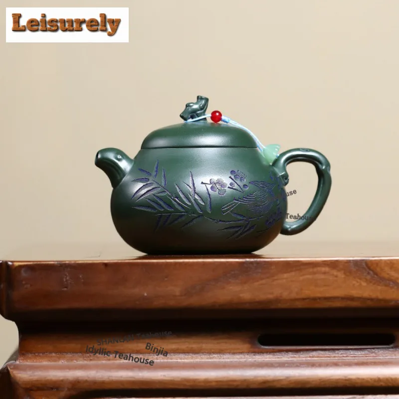 400ml Authentic Yixing Purple Clay Teapots Handmade Flowers Birds Pot Raw Ore Green Mud Kettle Chinese Zisha Tea Set Tableware
400ml Authentic Yixing Purple Clay Teapots Handmade Flowers Birds Pot Raw Ore Green Mud Kettle Chinese Zisha Tea Set Tableware