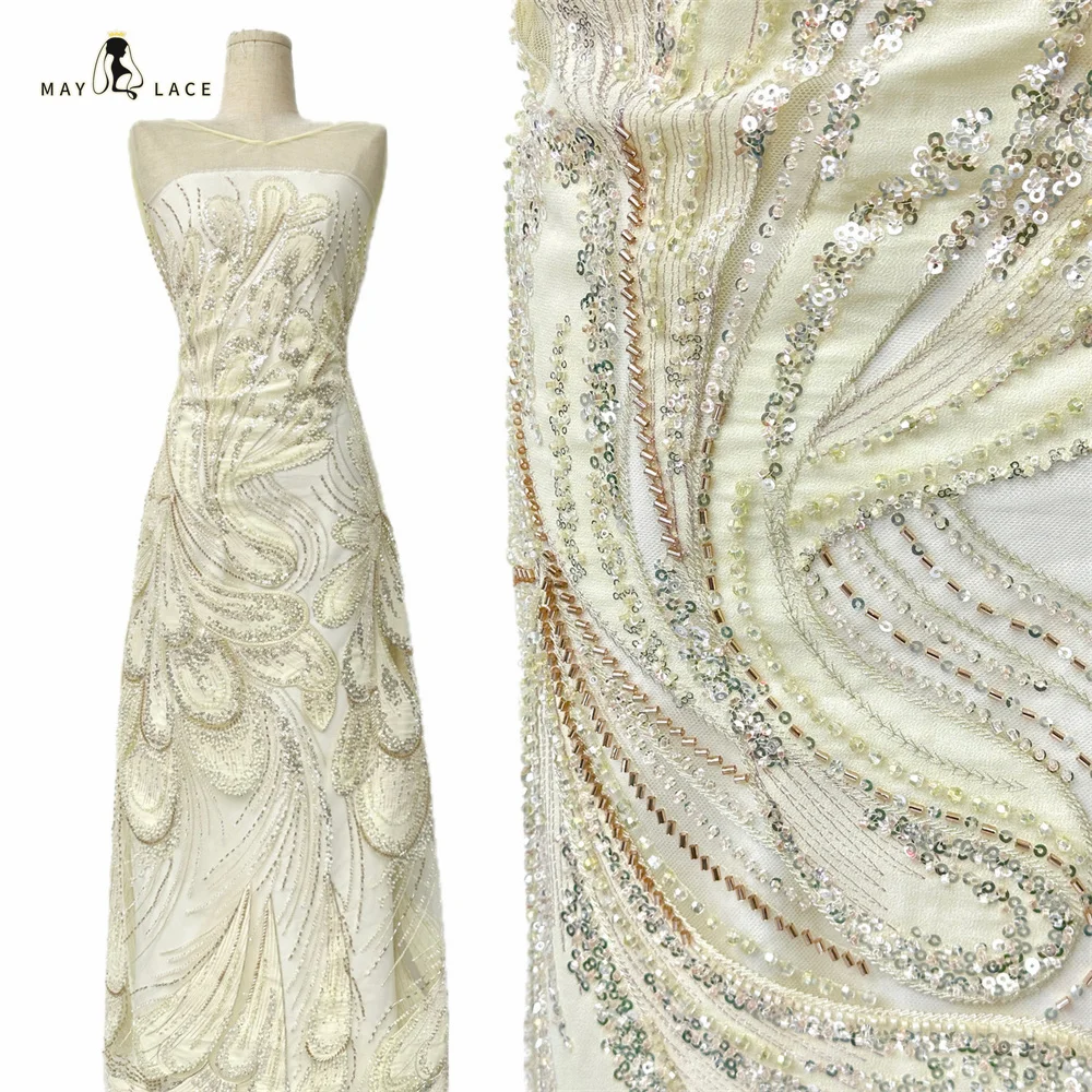 2026 Luxury French Embroidery Groom Beads Chiffon Lace Fabric With Sequins 5 Yards High Quality Lace Materiel for Party Dress
2026 Luxury French Embroidery Groom Beads Chiffon Lace Fabric With Sequins 5 Yards High Quality Lace Materiel for Party Dress