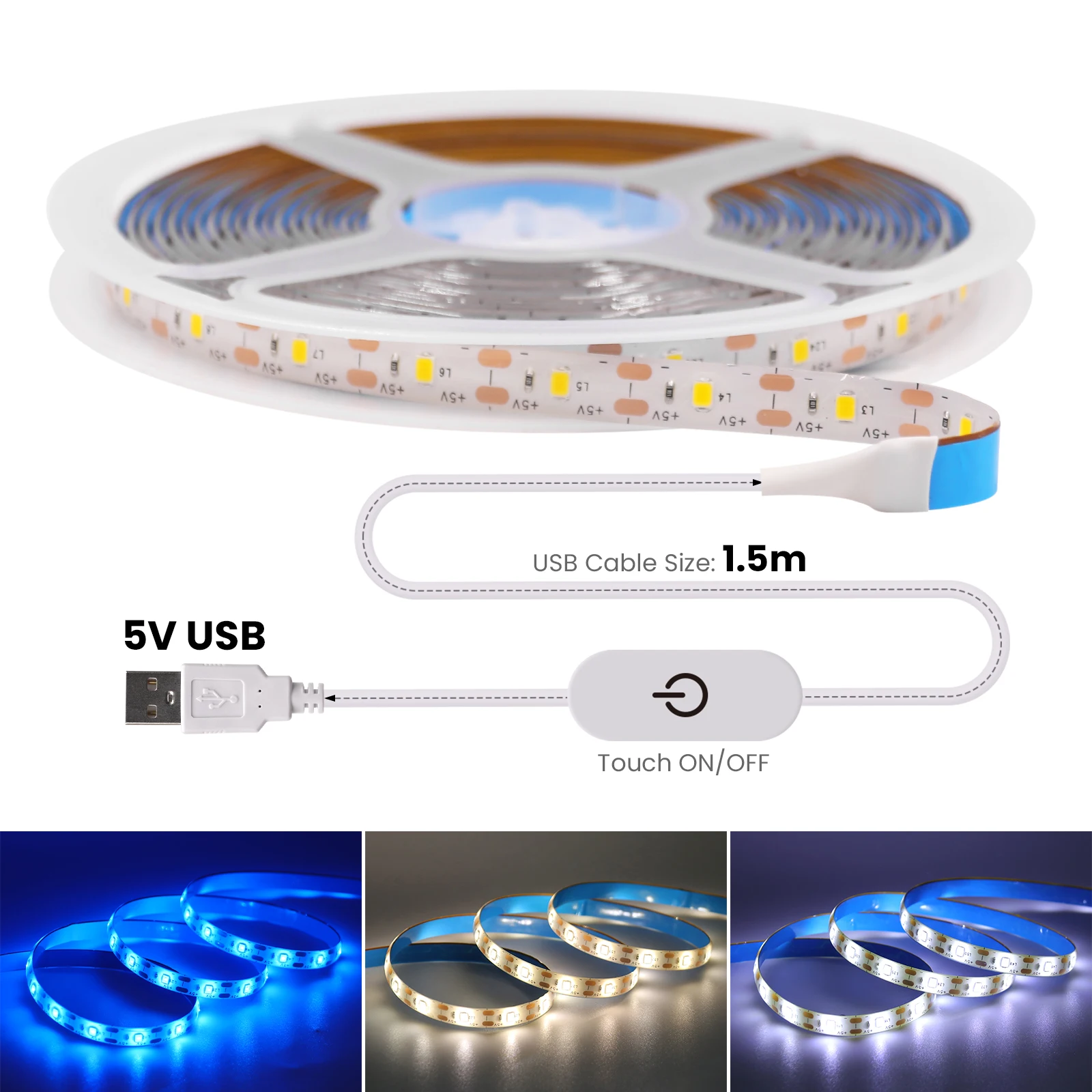 Светодиодная лента 2835SMD с питанием от USB, гибкая LED светильник ПА для подсветки телевизора, письменного стола, экрана с регулируемой яркостью, 5 в постоянного тока, 1 м, 2 м, 3 м, 4 м, 5 м
Светодиодная лента 2835SMD с питанием от USB, гибкая LED светильник ПА для подсветки телевизора, письменного стола, экрана с регулируемой яркостью, 5 в постоянного тока, 1 м, 2 м, 3 м, 4 м, 5 м
