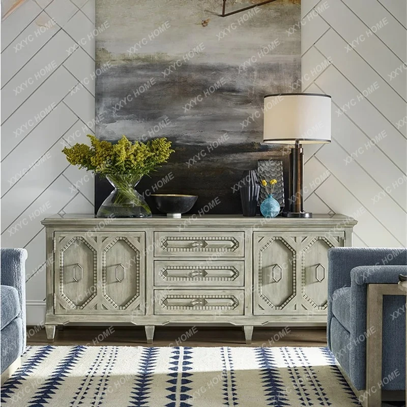 rural retro solid wood carved TV cabinet living room side cabinet
rural retro solid wood carved TV cabinet living room side cabinet