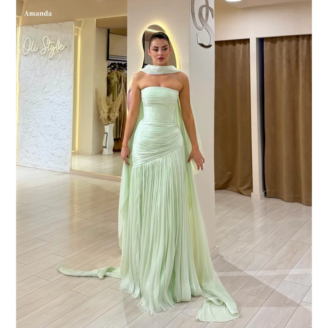 Amanda Customized Mint Green Formal Evening Dress Prom Dress Strapless Ruched Bodice Pleated Skirt Flowing Vestidos De Noche
Amanda Customized Mint Green Formal Evening Dress Prom Dress Strapless Ruched Bodice Pleated Skirt Flowing Vestidos De Noche