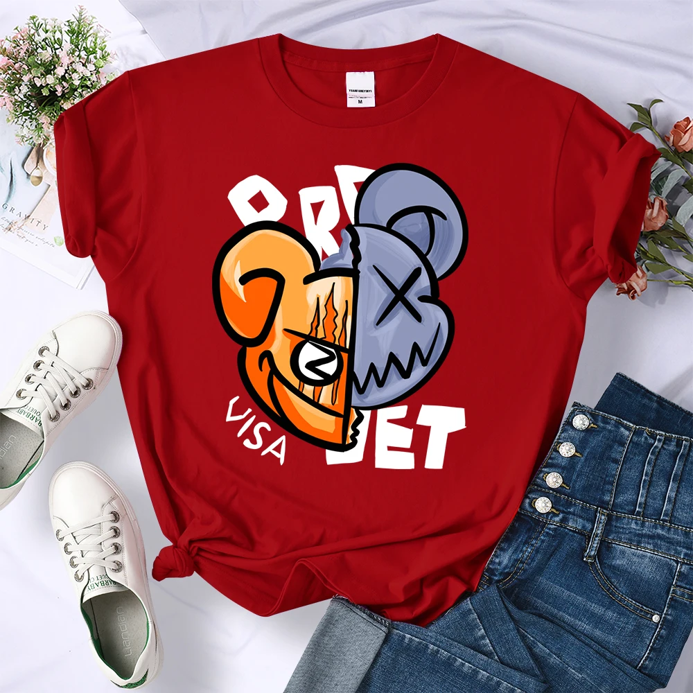Doll Bear Doll Head Split Prints T-Shirt Women New Street Summer Shirts Soft Cool Tee Clothing Casual Short Sleeve
Doll Bear Doll Head Split Prints T-Shirt Women New Street Summer Shirts Soft Cool Tee Clothing Casual Short Sleeve