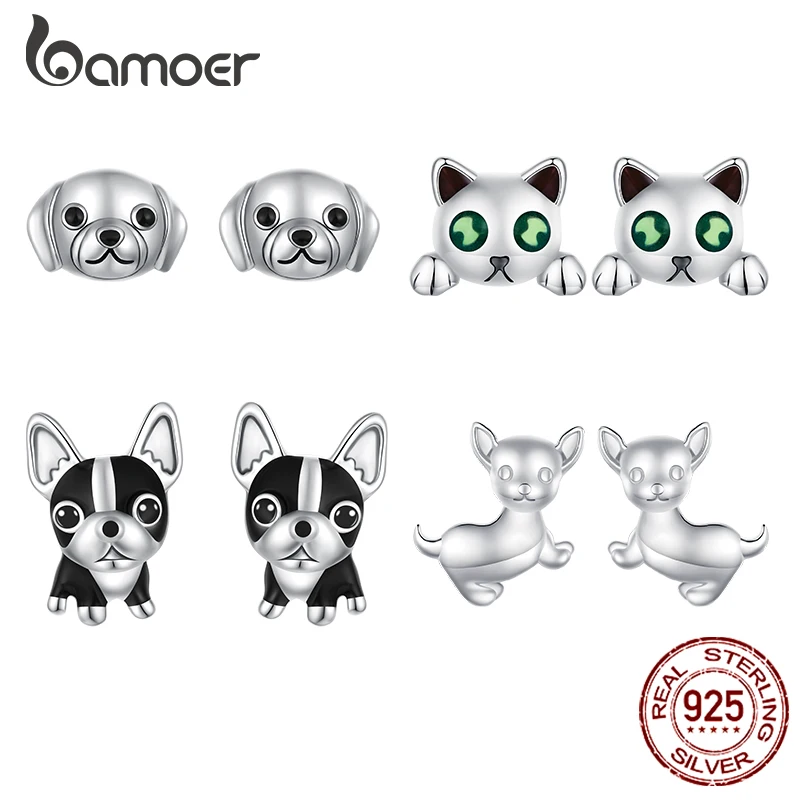 Bamoer 925 Sterling Silver Lovely Pet Earring Cat Dog Stud Earrings Oxidized for Women Teen Girls Animal Lovers Jewelry Gifts
Bamoer 925 Sterling Silver Lovely Pet Earring Cat Dog Stud Earrings Oxidized for Women Teen Girls Animal Lovers Jewelry Gifts