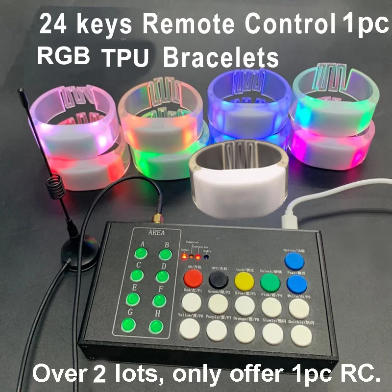 Led Music Control TPU/Nylon/Silicone Bracelets 24 Keys Radius 200 Meters Remote Controller 433.92MHz 8 Areas Wristbands 225pcs
Led Music Control TPU/Nylon/Silicone Bracelets 24 Keys Radius 200 Meters Remote Controller 433.92MHz 8 Areas Wristbands 225pcs