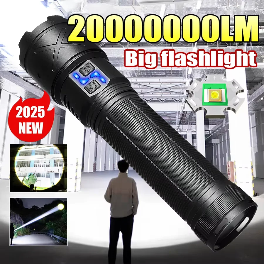 Most Powerful LED Big Flashlight Built-in 15000mah Rechargeable Torch Strong Light Long Shot 6km Flashlight Camping Hunting Lamp
Most Powerful LED Big Flashlight Built-in 15000mah Rechargeable Torch Strong Light Long Shot 6km Flashlight Camping Hunting Lamp