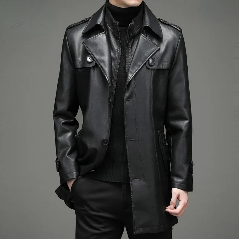 Men's Jackets Spring Autumn Mid-length Genuine Leather Jacket Belt Fashion Casual Coat for Men Clothes Outwear Chaquetas Hombre
Men's Jackets Spring Autumn Mid-length Genuine Leather Jacket Belt Fashion Casual Coat for Men Clothes Outwear Chaquetas Hombre