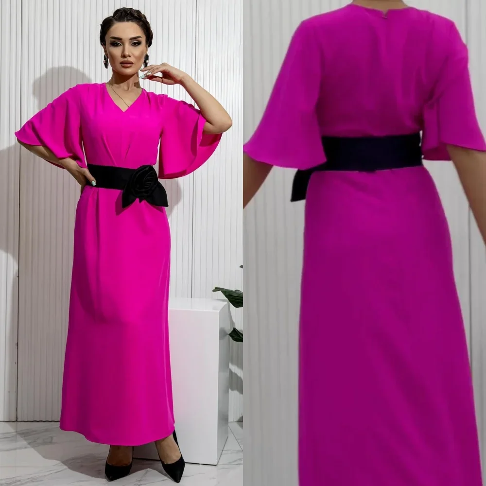 Customized Jersey Handmade Flower Sash Evening A-line V-neck Bespoke Occasion Gown Midi Dresses
Customized Jersey Handmade Flower Sash Evening A-line V-neck Bespoke Occasion Gown Midi Dresses