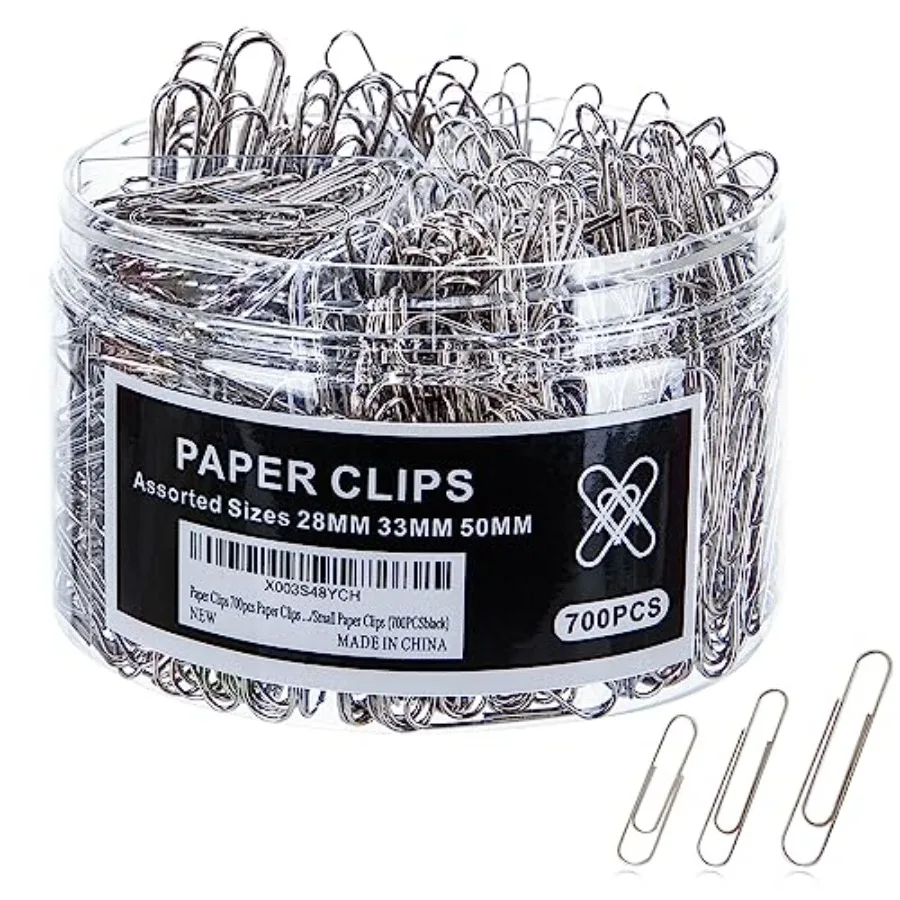 700pcs Paper Clips Assorted Sizes Large Metal Paper Clips for Office School Supplies Organizing Storage Binder Fastening Blue a
700pcs Paper Clips Assorted Sizes Large Metal Paper Clips for Office School Supplies Organizing Storage Binder Fastening Blue a