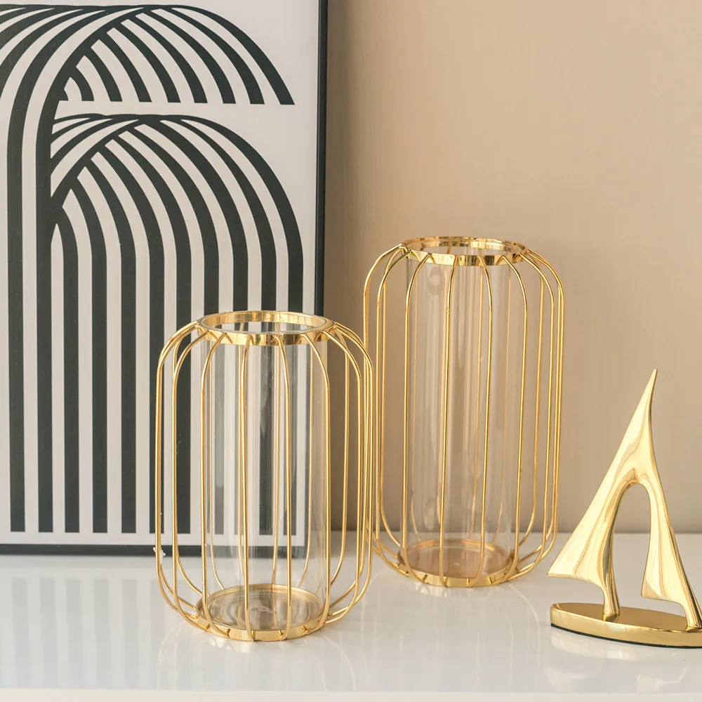 Nordic Simple Golden Glass Vase Hydroponic Plant Flower Vase Iron Geometric Glass Test Tube Metal Plant Holder Modern Home Decor
Nordic Simple Golden Glass Vase Hydroponic Plant Flower Vase Iron Geometric Glass Test Tube Metal Plant Holder Modern Home Decor