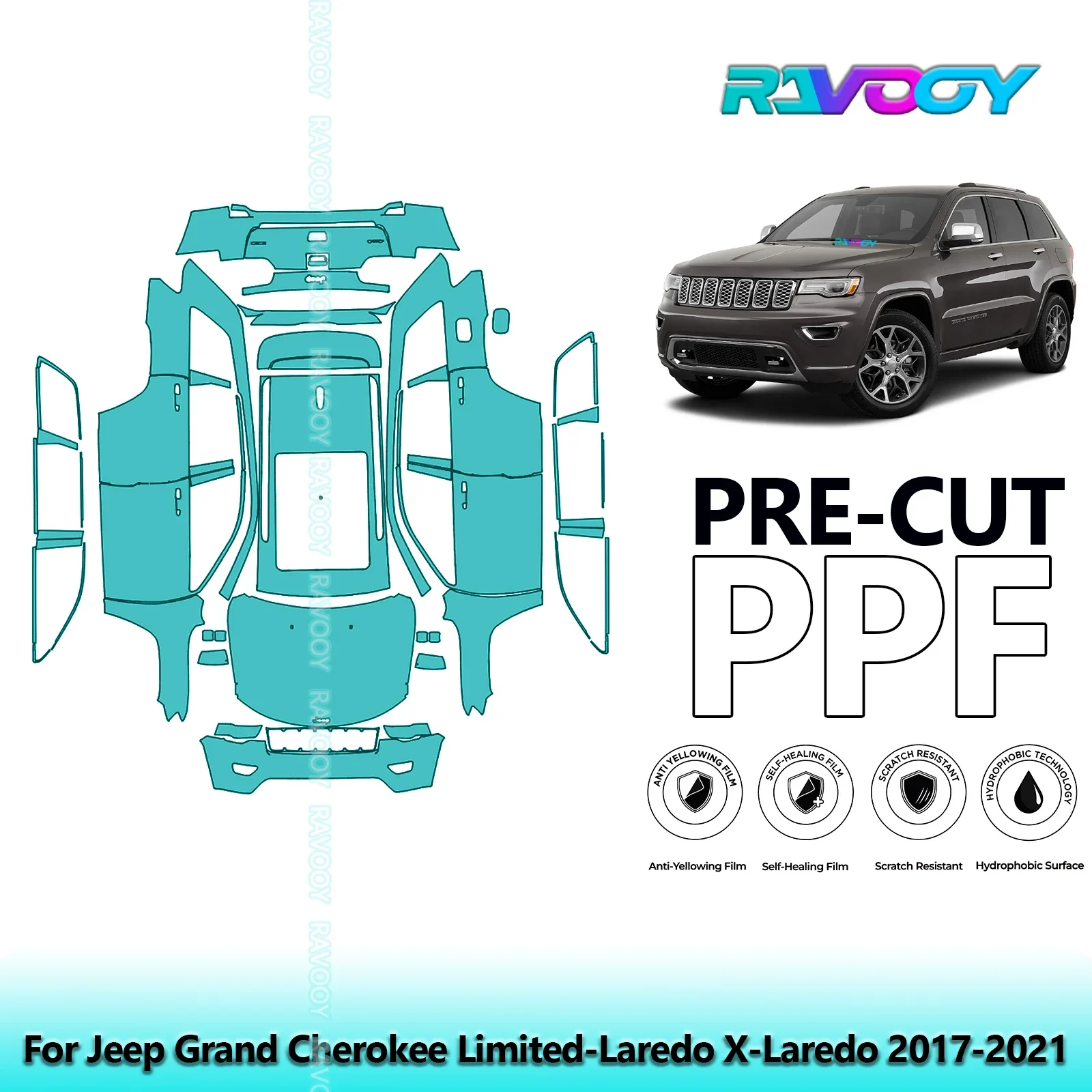 8.5Mil Precut PPF Paint Protection Film Full Vehicle For Jeep Grand Cherokee Limited-Laredo X-Laredo 2017-2021
8.5Mil Precut PPF Paint Protection Film Full Vehicle For Jeep Grand Cherokee Limited-Laredo X-Laredo 2017-2021