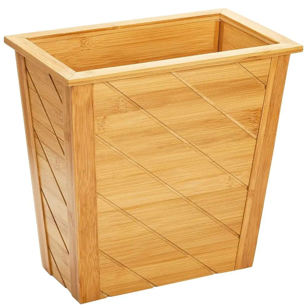 Bamboo Waste Basket, Rectangular Compact Waste Trash Can Garbage Bin Built-in Handles Brown Container Bin for Bedroom, Offic
Bamboo Waste Basket, Rectangular Compact Waste Trash Can Garbage Bin Built-in Handles Brown Container Bin for Bedroom, Offic