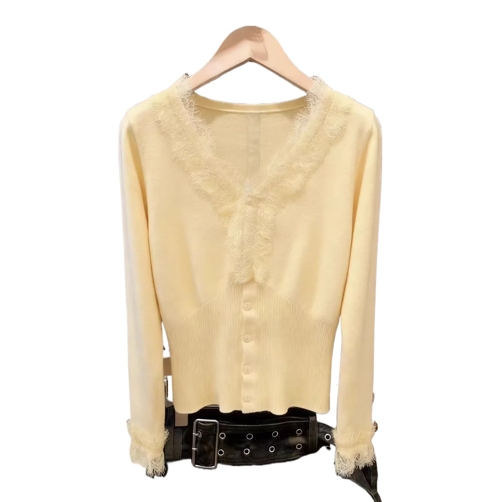 Spring and Summer 2026 New Temperament Lace Lace Cashmere Cardigan V-neck Skin-friendly Loose Large Size Knitted Bottoming Shirt
Spring and Summer 2026 New Temperament Lace Lace Cashmere Cardigan V-neck Skin-friendly Loose Large Size Knitted Bottoming Shirt