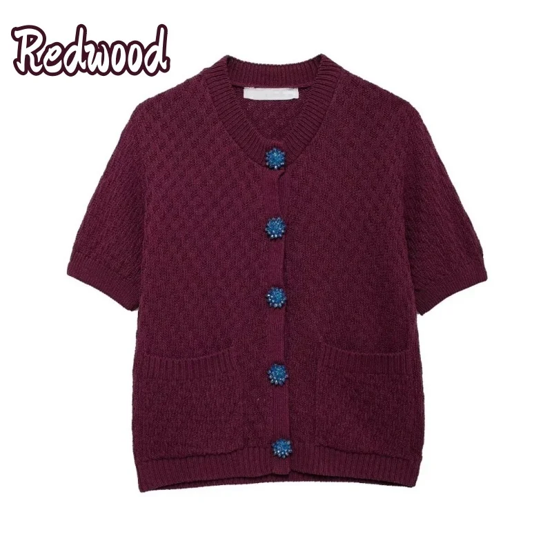 Fashion Jewelry Button Cardigan Sweater Women New Retro V-neck Short Sleeve Knitted Sweaters Female Comfort Chic Cardigans Coat
Fashion Jewelry Button Cardigan Sweater Women New Retro V-neck Short Sleeve Knitted Sweaters Female Comfort Chic Cardigans Coat