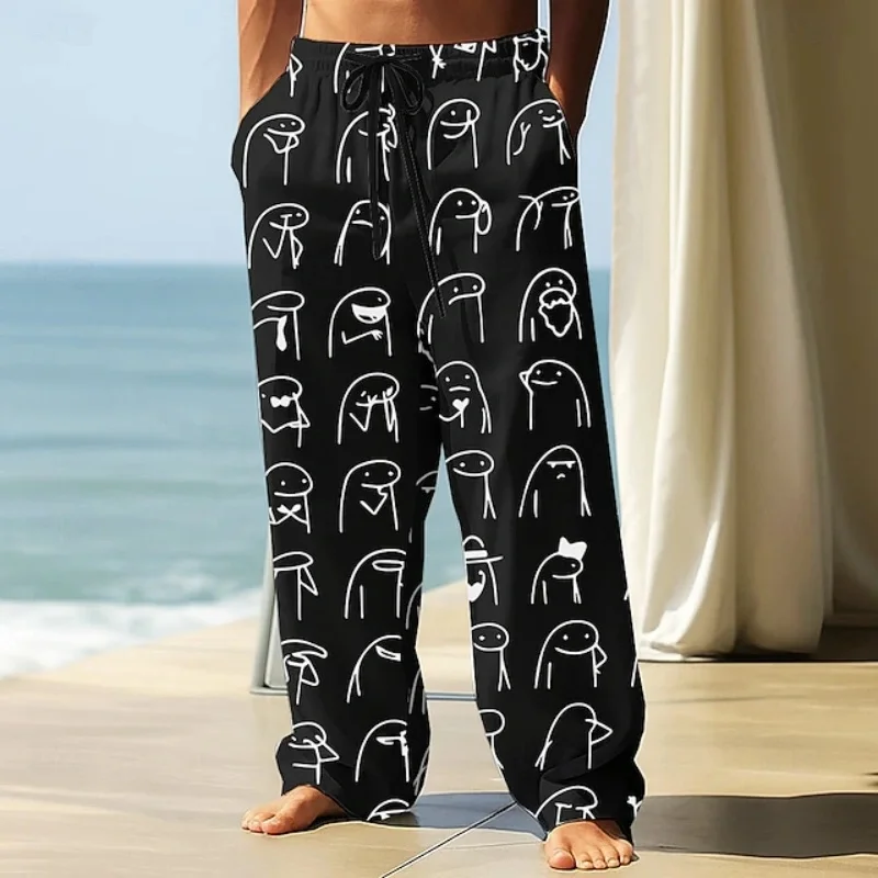 Новые мужские повседневные широкие брюки на шнурке, свободный крой, прямые брюки с 3D мультяшным принтом, уличная уличная одежда, трендовые брюки
Новые мужские повседневные широкие брюки на шнурке, свободный крой, прямые брюки с 3D мультяшным принтом, уличная уличная одежда, трендовые брюки