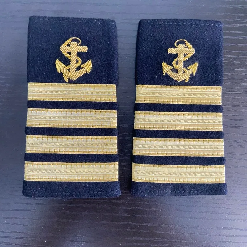 Navy Captain Epaulets Gold Anchor Embroidered Merchant Marine Shoulder Boards for Pilot Sailor Uniform Accessory
Navy Captain Epaulets Gold Anchor Embroidered Merchant Marine Shoulder Boards for Pilot Sailor Uniform Accessory