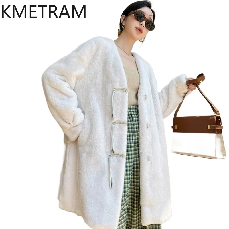 KMETRAM Natural Mink Fur Jacket Women Chinese Style Mid-Length Fur Coats V-Neck Real Fur Coat Winter Woman Clothes 2026 casaco
KMETRAM Natural Mink Fur Jacket Women Chinese Style Mid-Length Fur Coats V-Neck Real Fur Coat Winter Woman Clothes 2026 casaco