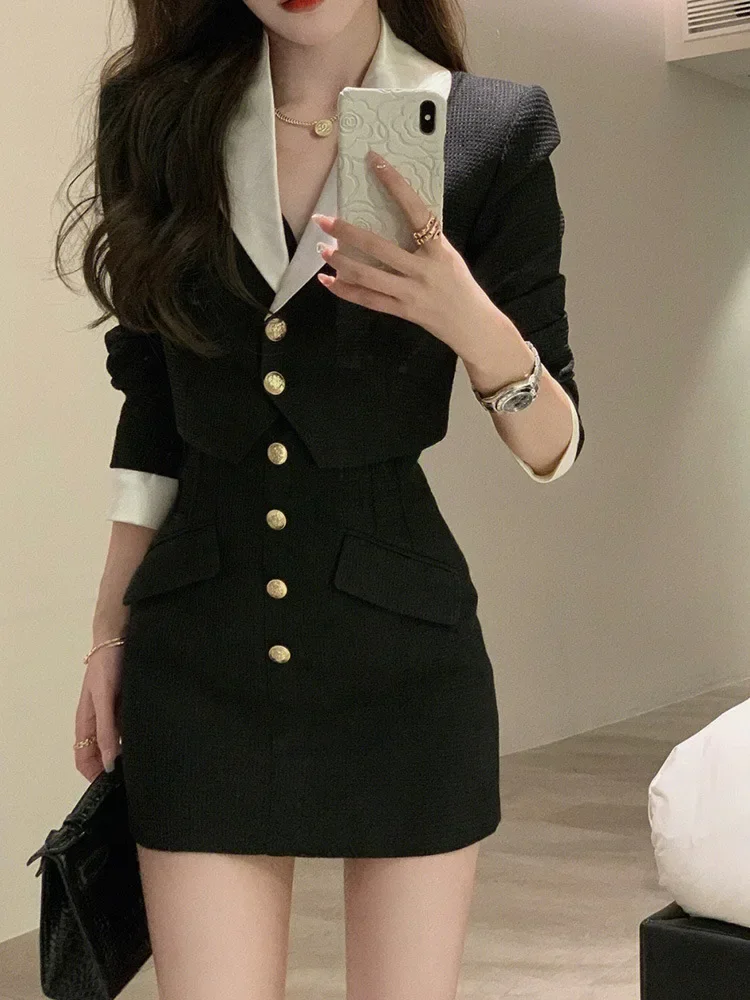 Black Y2k Mini Skirt Set Women Casual Korean 2 Piece Dress Set Crop Tops Jacket Tops + Short Skirts Elegant Suit 2022 Autumn New
Black Y2k Mini Skirt Set Women Casual Korean 2 Piece Dress Set Crop Tops Jacket Tops + Short Skirts Elegant Suit 2022 Autumn New