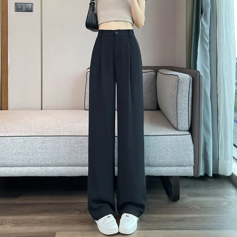 Women Summer Wide Leg Pants with A High Waistline Loose and Slim Straight Tube Casual Chiffon Pants
Women Summer Wide Leg Pants with A High Waistline Loose and Slim Straight Tube Casual Chiffon Pants